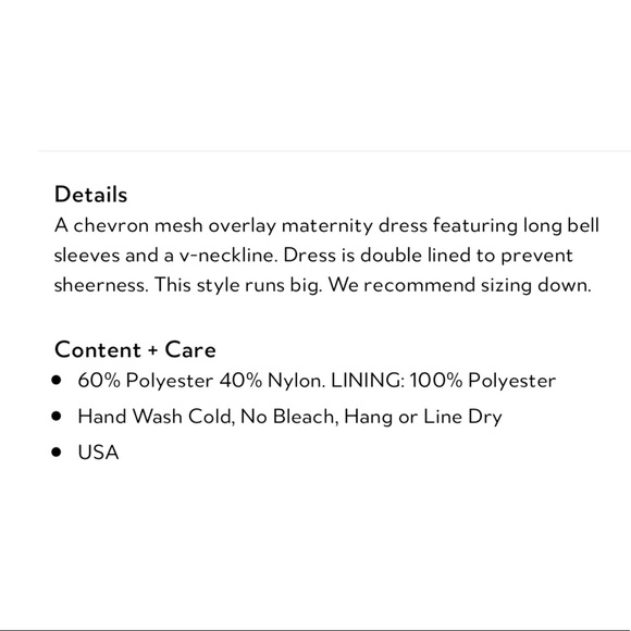 Ivory Chevron Mesh Overlay Maternity Dress - Picture 8 of 9